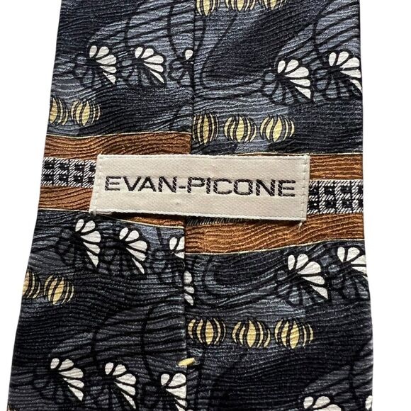 Vintage Evan-Picone 100% Silk Necktie Floral Pattern Business Career Fashion - Picture 3 of 10